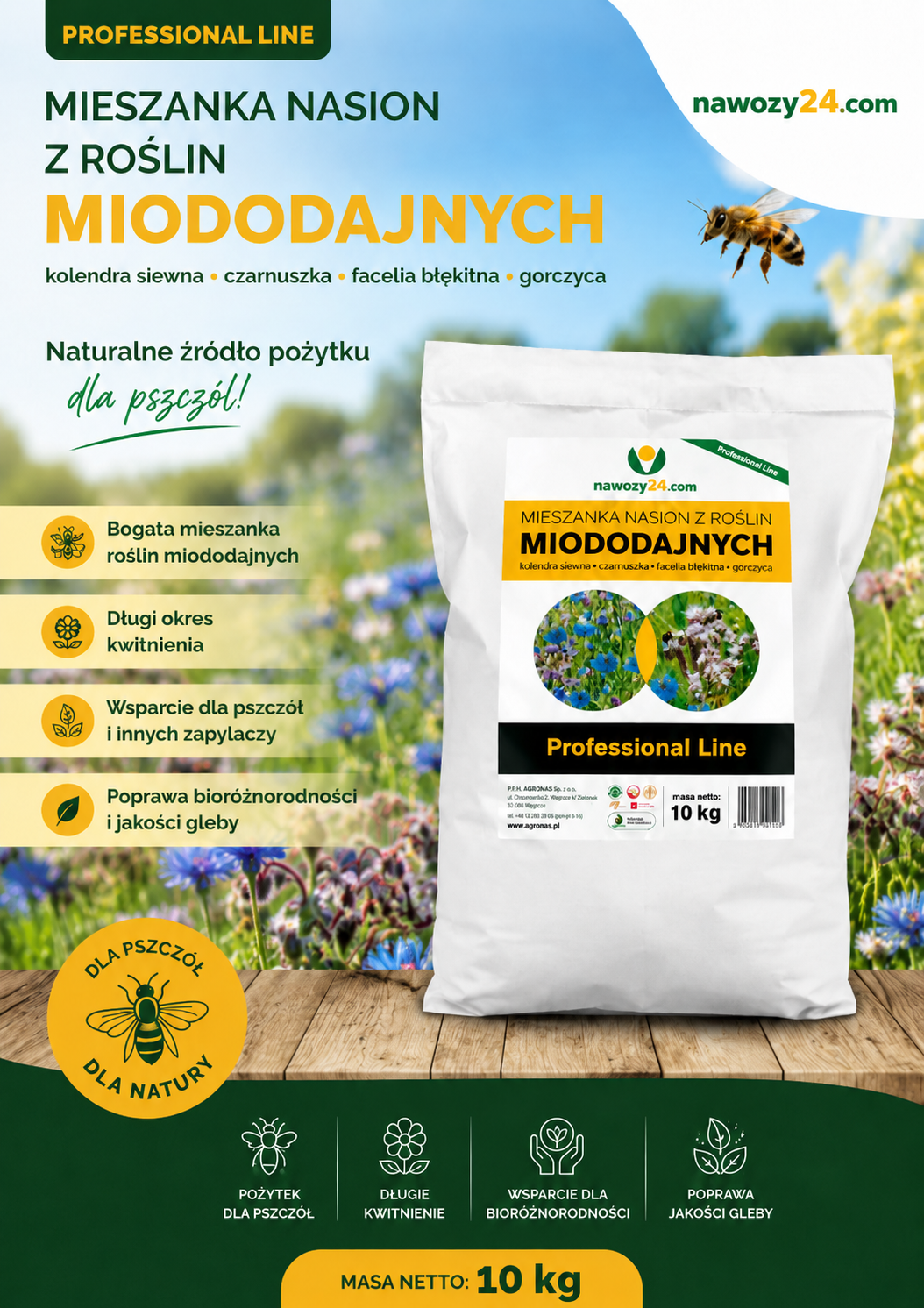 Mieszanka traw miododajnych 10kg
