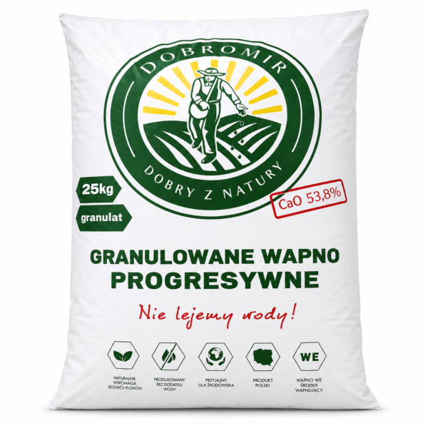 dobromir 25 Dobromir Wapno Progresywne 25 kg – granulowane wapno węglanowe CaO 53,8%