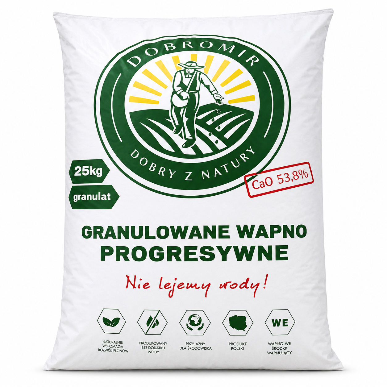 Dobromir Wapno Progresywne 25 kg – granulowane wapno węglanowe CaO 53,8%